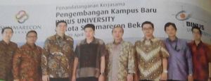 Penandatanganan Kerja Sama Binus University dan Summarecon Bekasi (sumber: capture dari Majalah Wonderful Life)