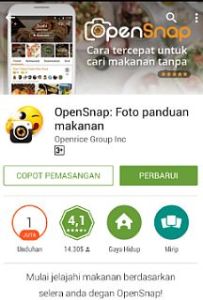 Install Opensnap di Playstore atau App Store