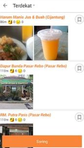 Hasil Tempat Makan Terdekat dari Tempat Tinggal