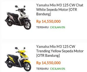 Aneka Varian Yamaha Mio M3 125 CW