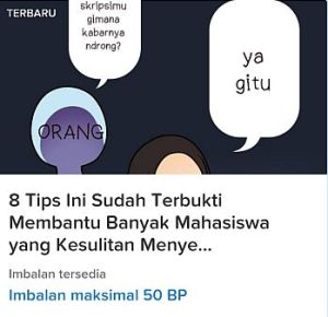 Contoh Informasi dengan Honor Poin/BP