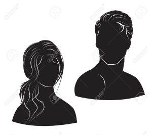 22285105-face-man-and-woman-on-white-background-Stock-Vector-man-silhouette-hair