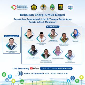 Peresmian PLTS Atap Pabrik AQUA Mekarsari 