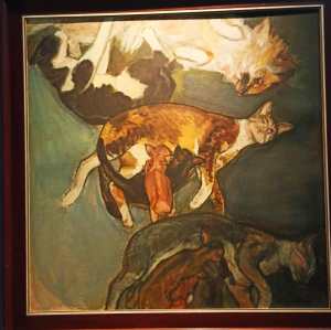 Lukisan anjing dan kucing